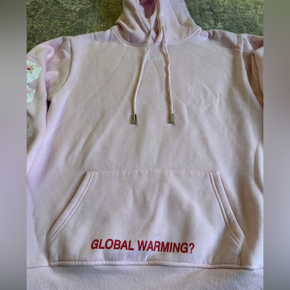 Off-White 2013 Main Label c/o Virgil Abloh Global Warming Cherry Blossom Hoodie - Picture 6 of 8